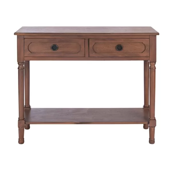 Console Tables-Kirkland's Home Modern Carved Accent Console Table Brown