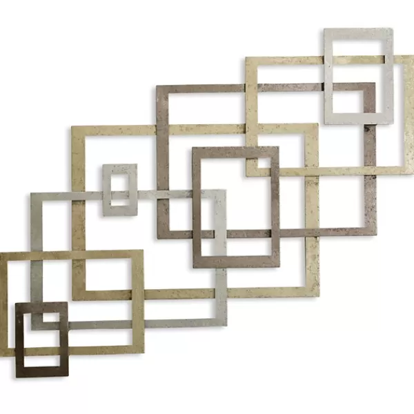 Wall Plaques-Kirkland's Home Modern Glossy Squares Wall Sculpture Gold/Silver