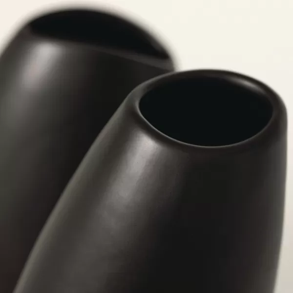 Vases-Kirkland's Home Modern Matte Ceramic Vases, Set Of 2 Black