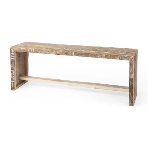 Benches & Ottomans-Kirkland's Home Modern Reclaimed Wood Bench Brown