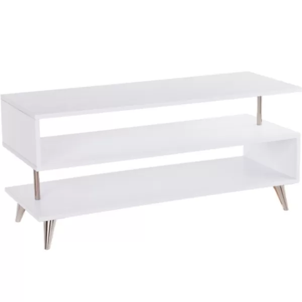 Tv Stands & Media Consoles-Kirkland's Home Modern Shape Tv Stand White