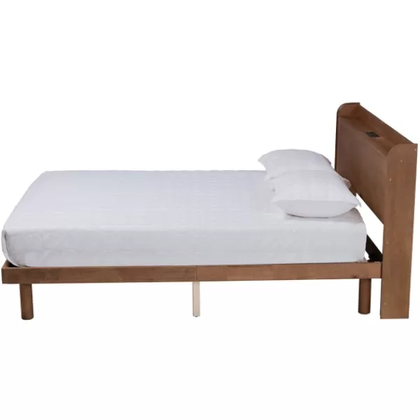 Beds & Headboards-Kirkland's Home Modern Wood Queen Platform Bed Brown