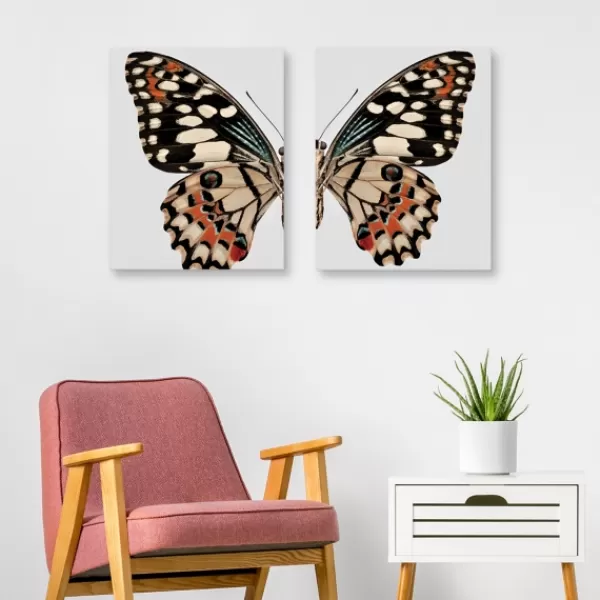 Wall Quotes & Signs-Kirkland's Home Monarch Butterfly I & Ii Canvas Prints, Set Of 2 Ivory/Multi