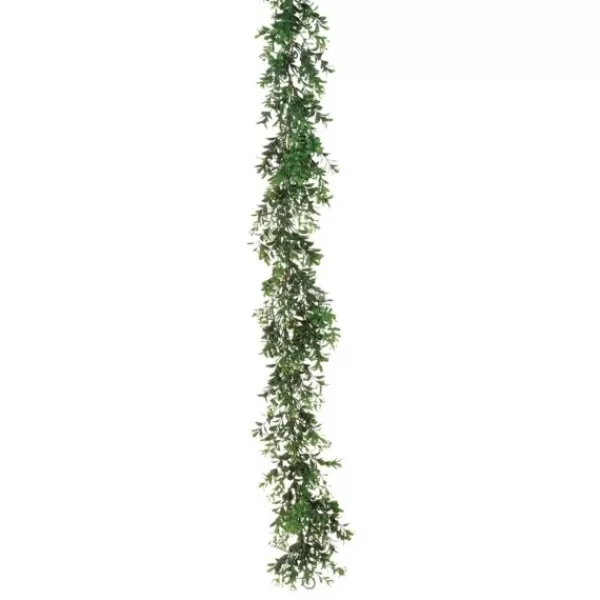 Arrangements & Greenery-Kirkland's Home Monochromatic Boxwood Garland, 72 In. Green