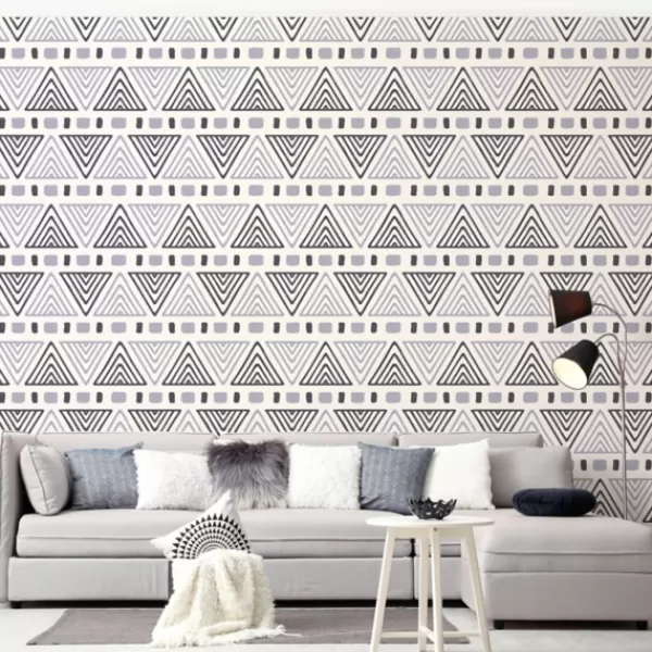 Wall Murals & Wall Decals-Kirkland's Home Monochrome Geo Peel And Stick Wall Mural Black/White