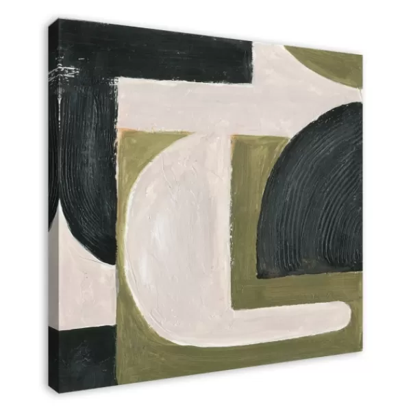 Canvas Art-Kirkland's Home Moody Green Shapes I Canvas Art Print Black/White/Green