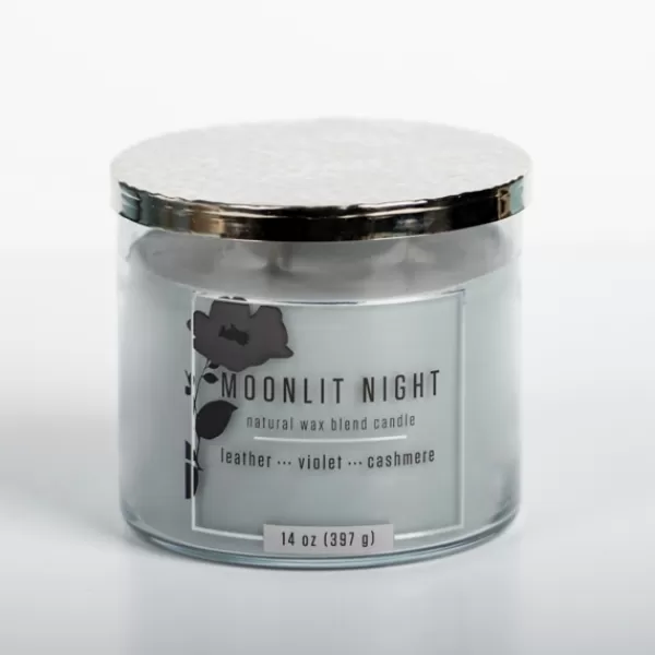 Candles-Kirkland's Home Moonlit Night Triple Wick Jar Candle Blue/Clear