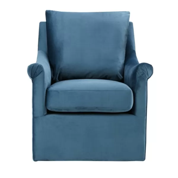 Accent Chairs-Kirkland's Home Mora Swivel Accent Chair Blue