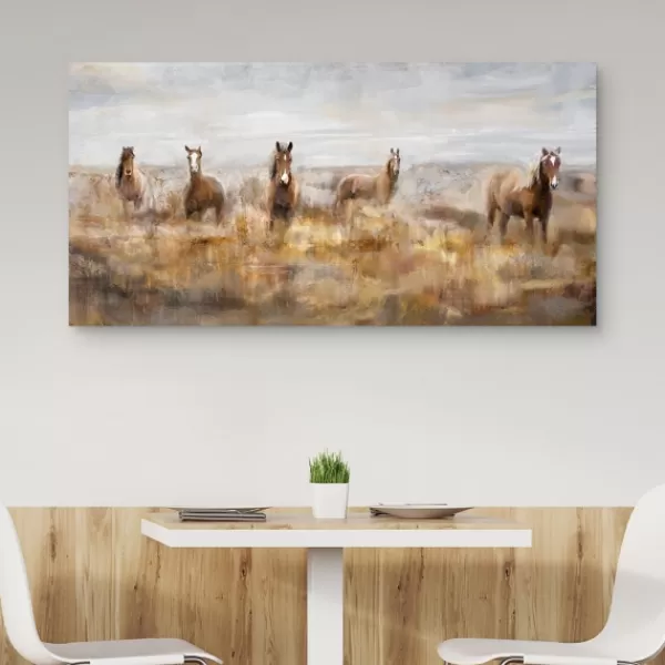 Canvas Art-Kirkland's Home Morning Herd Canvas Art Print Tan