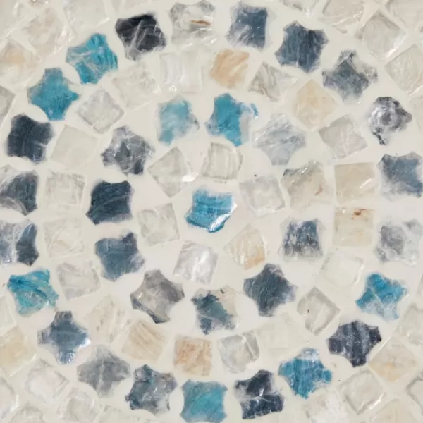 Wall Plaques-Kirkland's Home Mother Of Pearl Coastal Gong Wall Decoration Tan/Blue