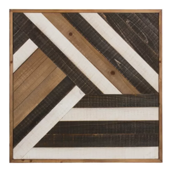 Wall Plaques-Kirkland's Home Multicolor Ballez Shiplap Wood Wall Plaque Brown/Black/White