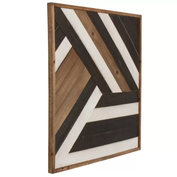 Wall Plaques-Kirkland's Home Multicolor Ballez Shiplap Wood Wall Plaque Brown/Black/White