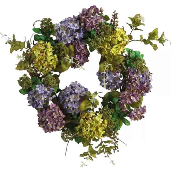 Wreaths-Kirkland's Home Multicolor Hydrangea And Berry Wreath Green/Multi