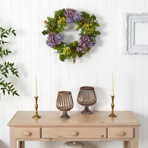 Wreaths-Kirkland's Home Multicolor Hydrangea And Berry Wreath Green/Multi