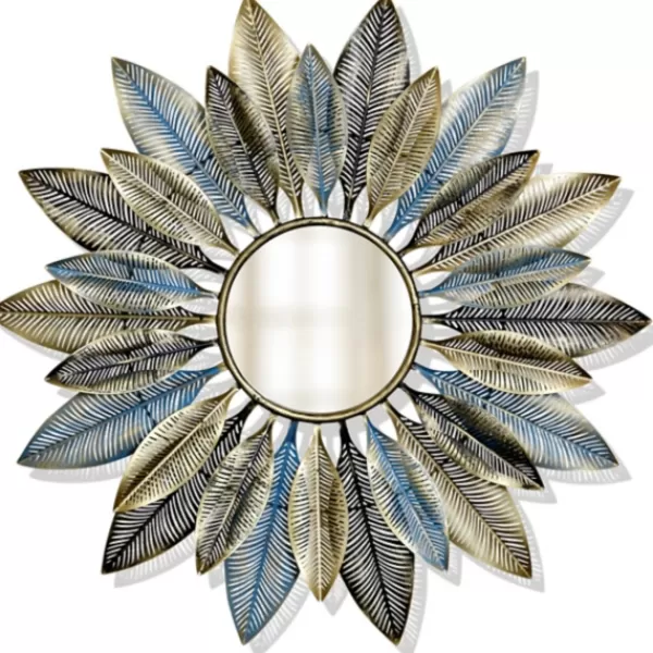 Decorative Mirrors-Kirkland's Home Multicolor Iron Petal Sunburst Mirror