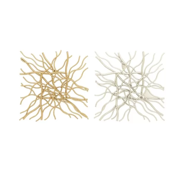 Wall Plaques-Kirkland's Home Multicolor Metal Abstract Wall Plaques, Set Of 2 Gold/Silver