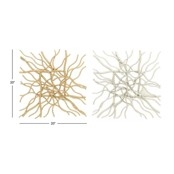 Wall Plaques-Kirkland's Home Multicolor Metal Abstract Wall Plaques, Set Of 2 Gold/Silver