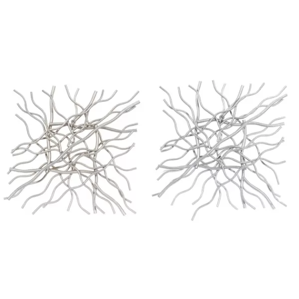 Wall Plaques-Kirkland's Home Multicolor Metal Abstract Wall Plaques, Set Of 2 Gold/Silver