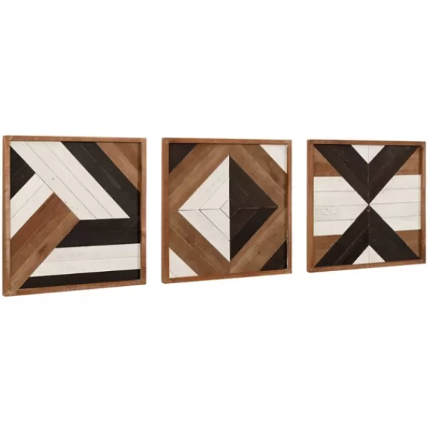 Wall Plaques-Kirkland's Home Multicolor Wood Ballez Wall Plaques, Set Of 3 Brown/Black/White