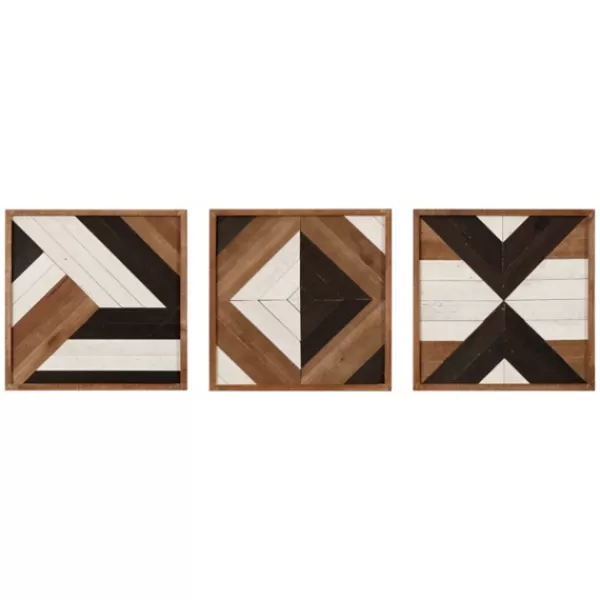 Wall Plaques-Kirkland's Home Multicolor Wood Ballez Wall Plaques, Set Of 3 Brown/Black/White