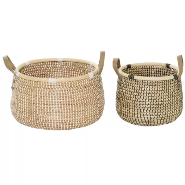 Baskets & Boxes-Kirkland's Home Multicolor Wooden Baskets, Set Of 2 Tan