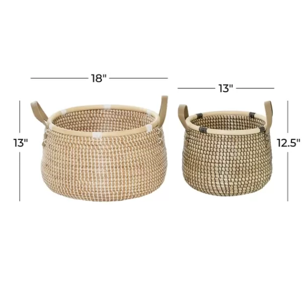Baskets & Boxes-Kirkland's Home Multicolor Wooden Baskets, Set Of 2 Tan