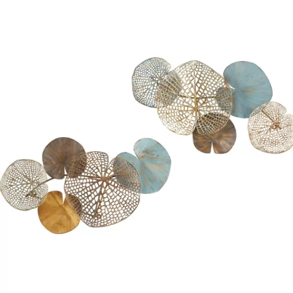 Wall Plaques-Kirkland's Home Multicolored Metal Circles Wall Plaques, Set Of 2 Blue/Gold/Brown