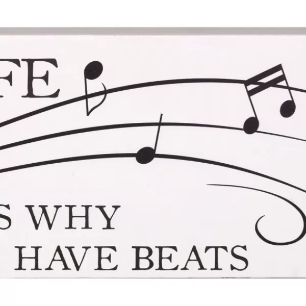 Wall Quotes & Signs-Kirkland's Home Music Is Life Wall Plaque White/Black