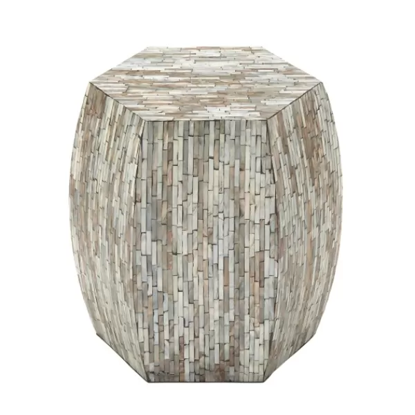 Accent & End Tables-Kirkland's Home Mussel Shell Hexagonal Accent Table Multi