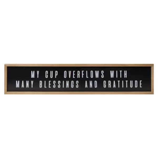 Wall Quotes & Signs-Kirkland's Home My Cup Overflows Wall Plaque Black/White