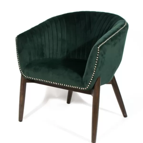 Accent Chairs-Kirkland's Home Nadia Velvet Club Chair Green