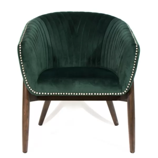 Accent Chairs-Kirkland's Home Nadia Velvet Club Chair Green