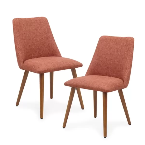 Dining Chairs-Kirkland's Home Nadine Retro Dining Chairs, Set Of 2 Orange