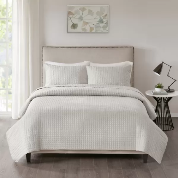 Bedspreads & Coverlets-Kirkland's Home Nash 3-Pc. Reversible King Coverlet Set Gray