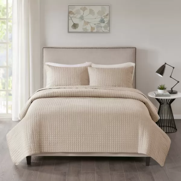 Bedspreads & Coverlets-Kirkland's Home Nash 3-Pc. Reversible Queen Coverlet Set Brown