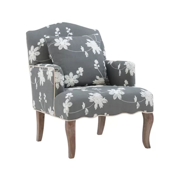 Accent Chairs-Kirkland's Home Natalie Floral Accent Chair Gray/White