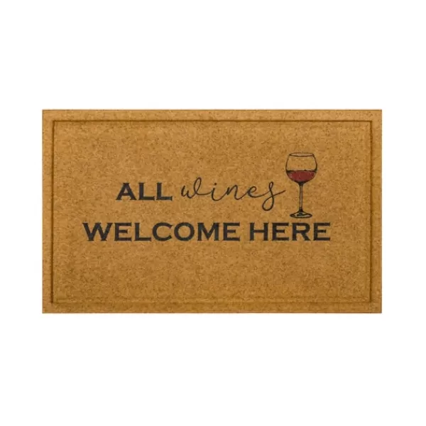 Doormats-Kirkland's Home Natural All Wines Welcome Here Doormat Tan