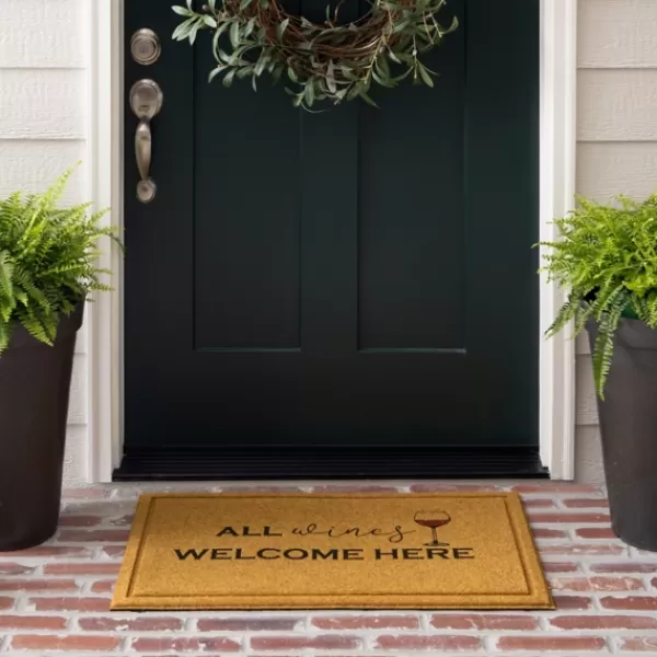 Doormats-Kirkland's Home Natural All Wines Welcome Here Doormat Tan