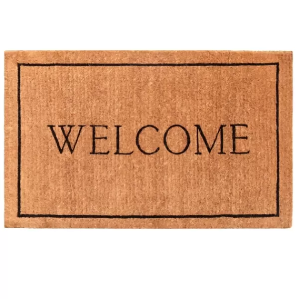 Doormats-Kirkland's Home Natural And Black Welcome Doormat, 48X30 In. Tan/Black