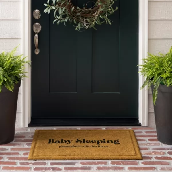 Doormats-Kirkland's Home Natural Baby Sleeping Funny Doormat Tan