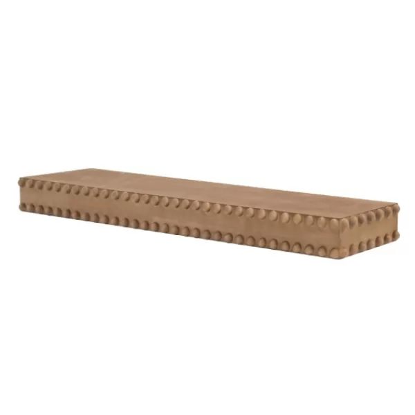 Shelves-Kirkland's Home Natural Beaded Wood Large Floating Shelf