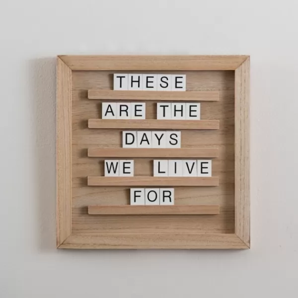 Memo & Chalkboards-Kirkland's Home Natural Blond Wood Letter Board With Tiles Tan