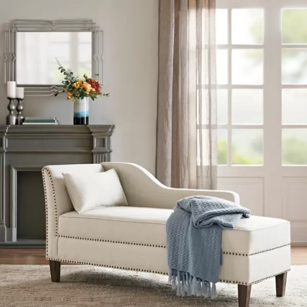 Sofas & Loveseats-Kirkland's Home Natural Brett Accent Chaise Lounge Tan