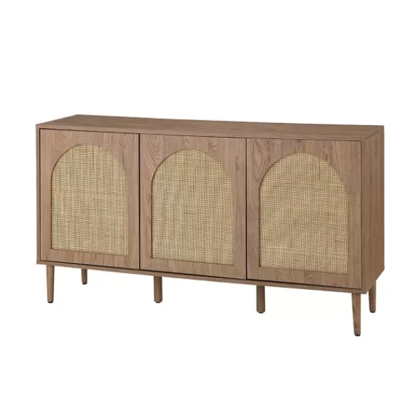 Cabinets & Sideboards-Kirkland's Home Natural Cane Wood Arched Sideboard Cabinet