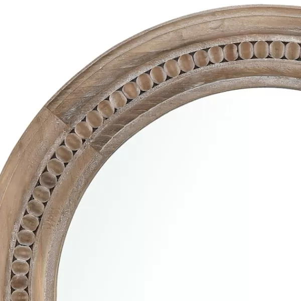 Decorative Mirrors-Kirkland's Home Natural Carved Driftwood Round Wall Mirror