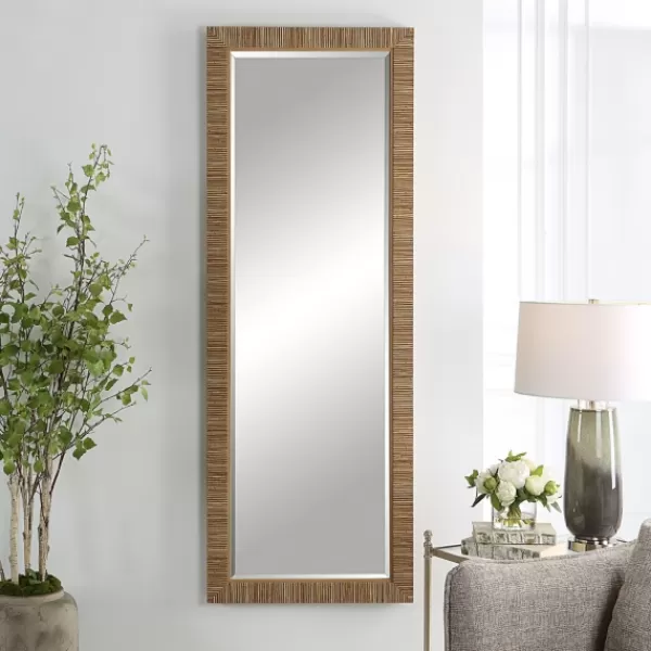 Decorative Mirrors-Kirkland's Home Natural Coastal Full-Length Wall Mirror