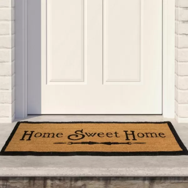 Doormats-Kirkland's Home Natural Coir Home Sweet Home Doormat Tan/Black