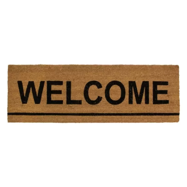 Doormats-Kirkland's Home Natural Coir Welcome Doormat Tan/Black