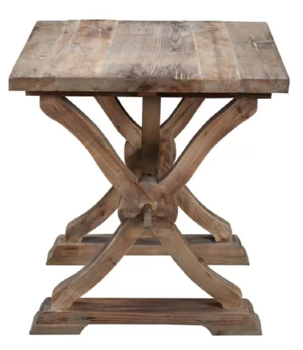 Accent & End Tables-Kirkland's Home Natural Farmhouse Trestle Base Accent Table Brown