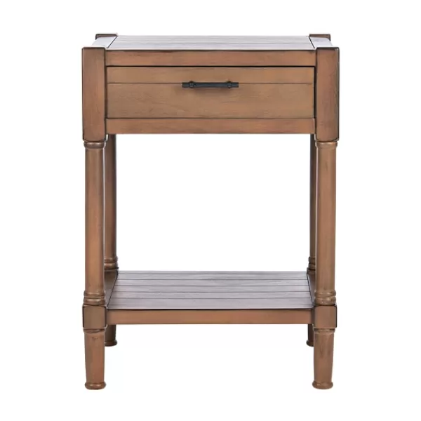 Accent & End Tables-Kirkland's Home Natural Geometric Industrial Pull Accent Table Brown